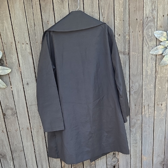 Jane Post Black Trench Coat with Leopard Lining - Picture 8 of 8